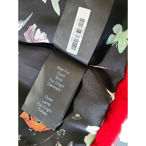 Gorski Lamb & Mink Red Snap Front Cropped Jacket Size Large - Picture 8 of 12